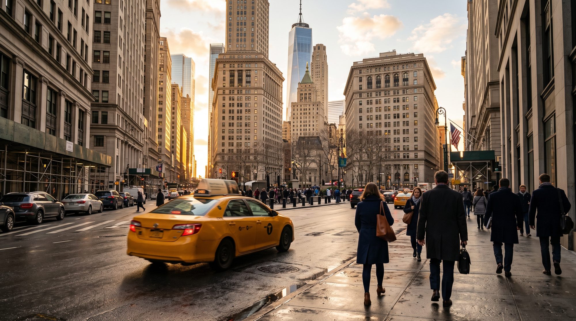 Lower Manhattan at golden hour